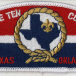 The Circle Ten Council shoulder patch featuring an outline of Texas encircled by a lariat.