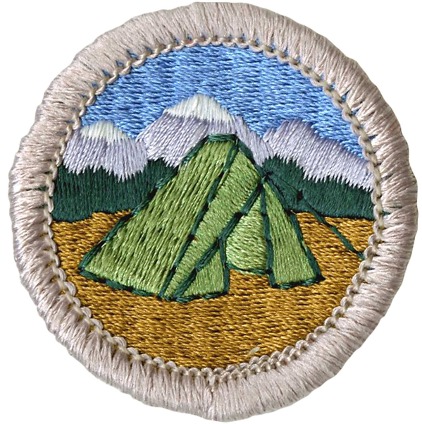 A tent on a merit badge